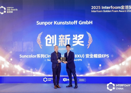 Zwei Personen auf einer Bühne bei der Überreichung der Auszeichnung